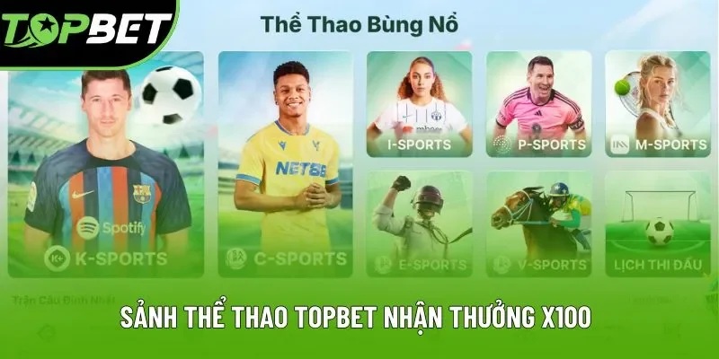 Sảnh thể thao Topbet nhận thưởng x100 Sảnh thể thao Topbet nhận thưởng x100